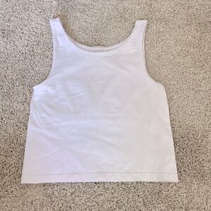 Dynamic • White High Scoop Neck Smooth Crop Tank